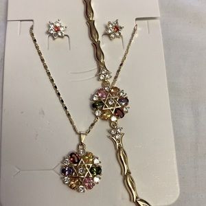 Set,3 parts ,Star Stainless Steel Necklace bracelet and earrings